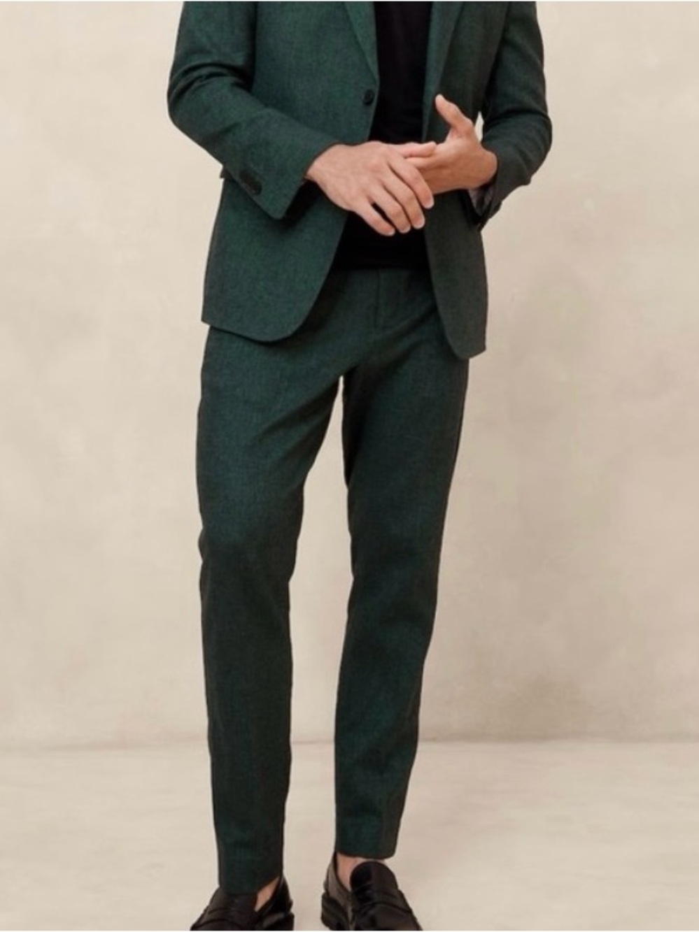 Banana Republic Tailored Fit Linen Blend Dress Pants Green 32x32